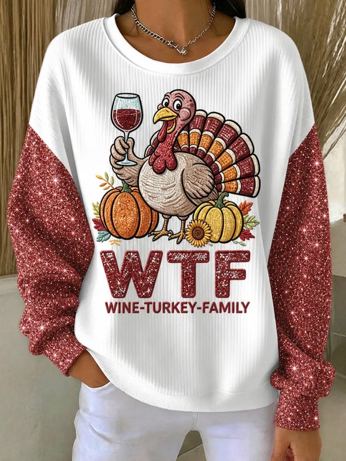 Women's Fun Thanksgiving Turkey Print Top