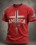 Men'S Faith And 250Th Anniversary Celebration Short Sleeve Round Neck T-Shirt
