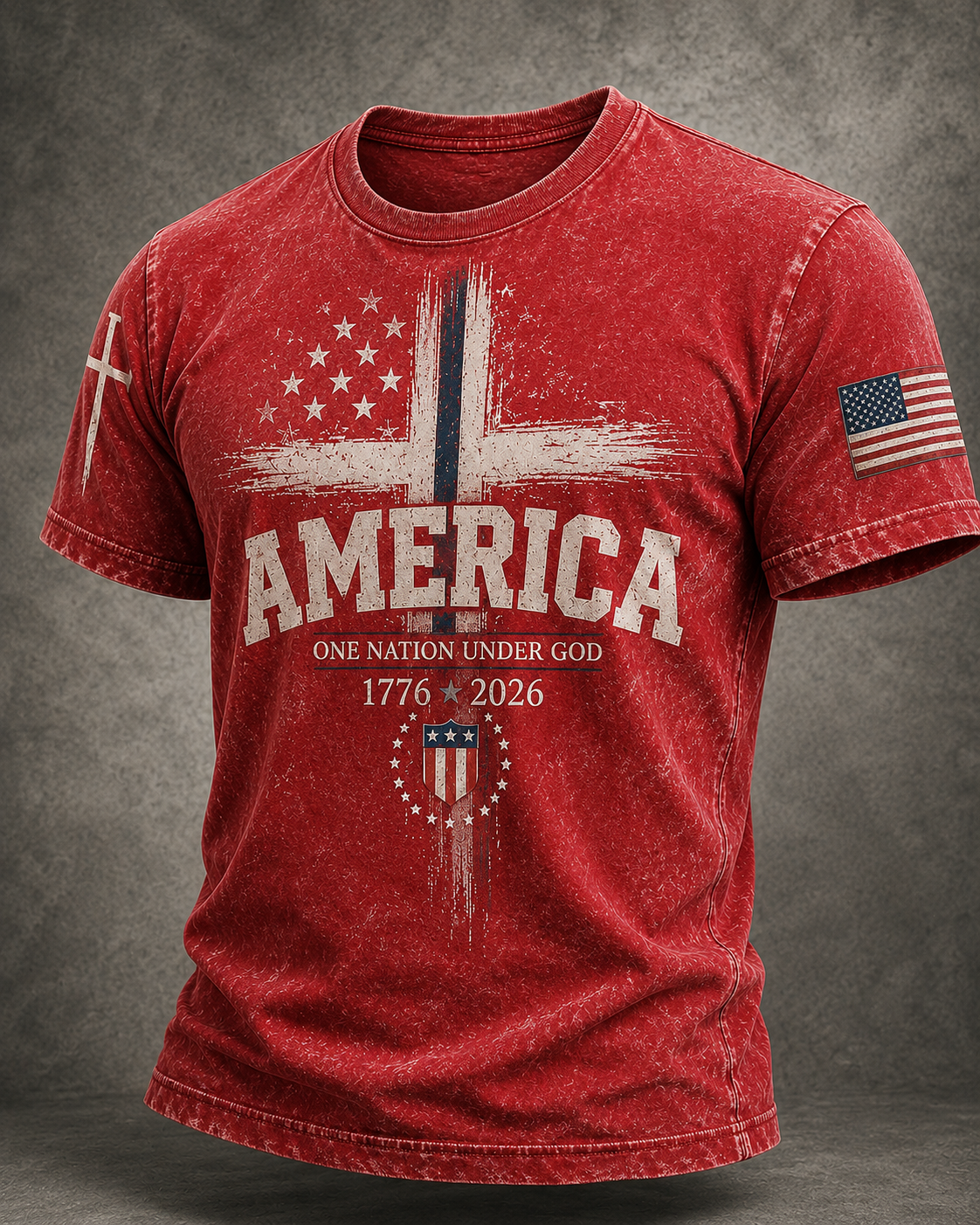 Men'S Faith And 250Th Anniversary Celebration Short Sleeve Round Neck T-Shirt