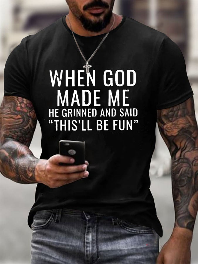 Men's Retro Print Short-Sleeve T-Shirt