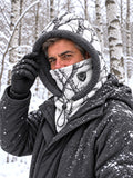 Men’s Snow Camo Deer Hunting Fleece-Lined Hooded Neck Warmer Balaclava
