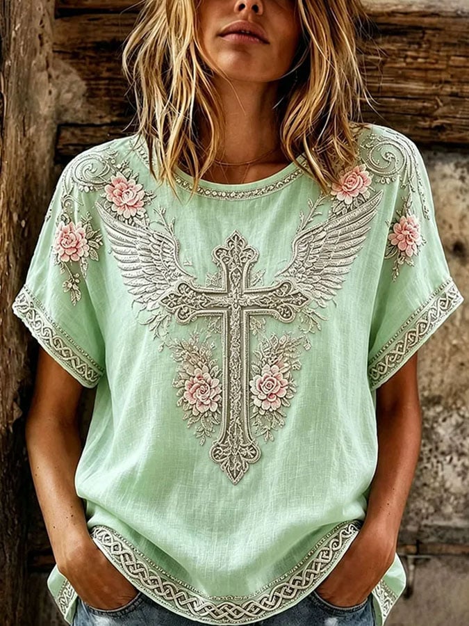 Women's Vintage Print Casual T-Shirt