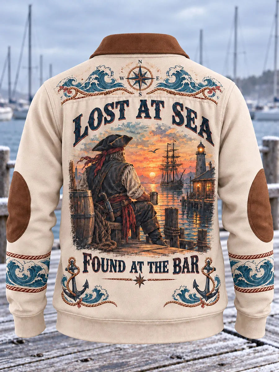 Men’s Vintage Pirate Nautical Quarter-Zip Sweatshirt