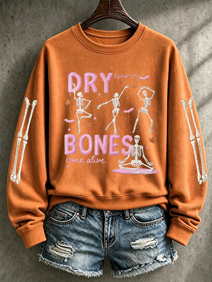 Women's Casual Printed Long-Sleeve Sweatshirt